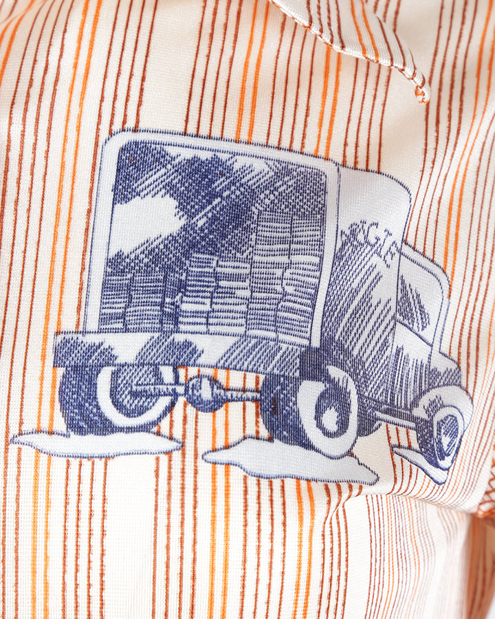 70s Augie Girls Graphic Print Long Sleeve Shirt - S