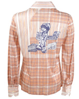 70s Augie Girls Graphic Print Long Sleeve Shirt - S