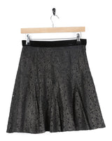 Anna Sui Black &amp; Gold Floral Lace Mini Skirt - S