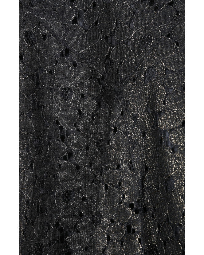Anna Sui Black &amp; Gold Floral Lace Mini Skirt - S