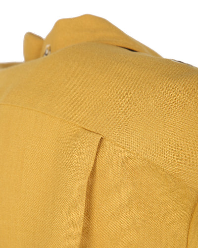 Vintage 50s Reef Yellow & Brown Patterned Hawaiian Bowling Shirt - S