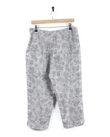 90s Grey &amp; Black Floral Patterned Silk Casual Trousers - W32
