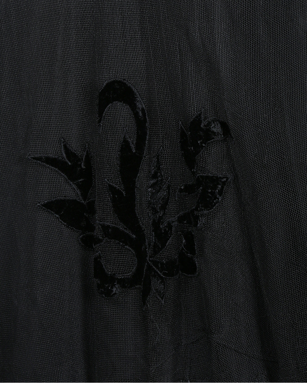 1940s Vintage Vanity Original Black Velvet &amp; Tulle Dress - XS