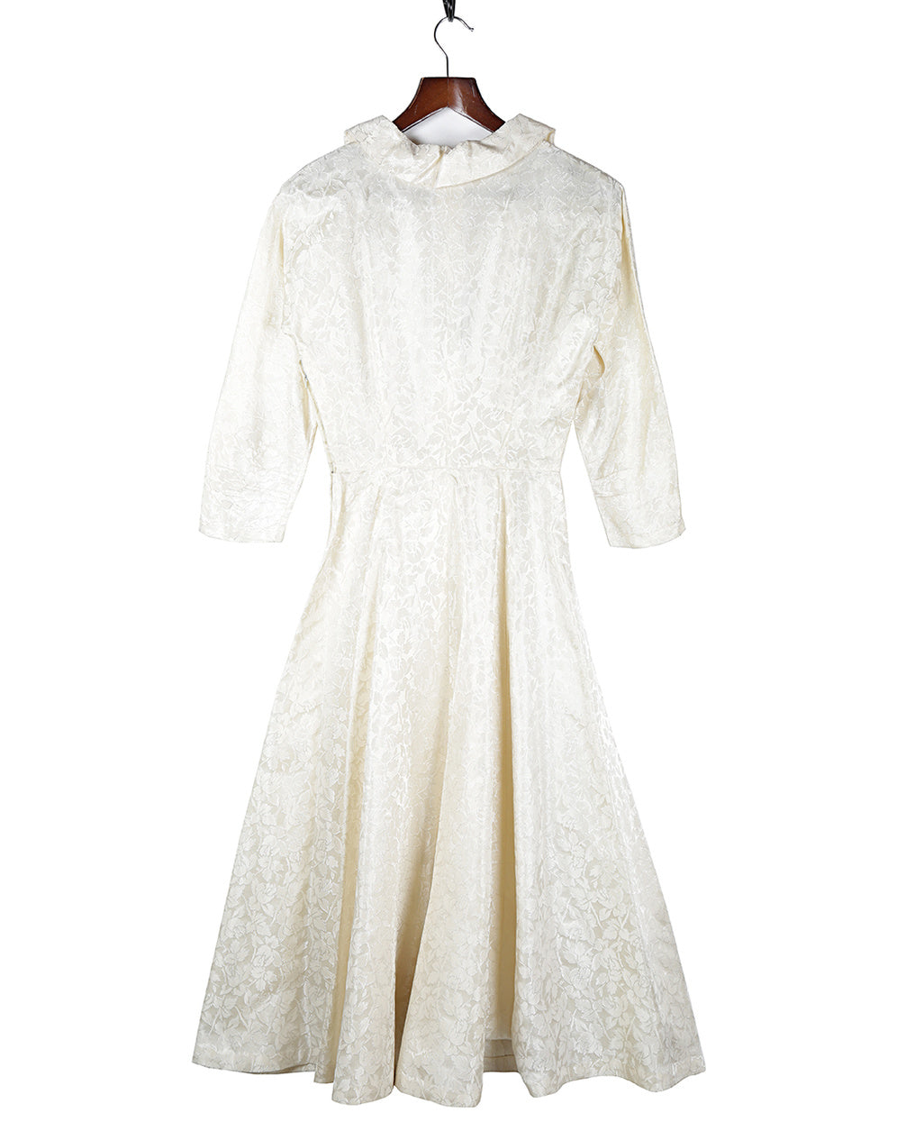 50s Cream Long Sleeve Bridal Dress - XS