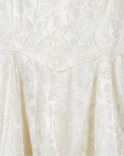 50s Cream Long Sleeve Bridal Dress - XS