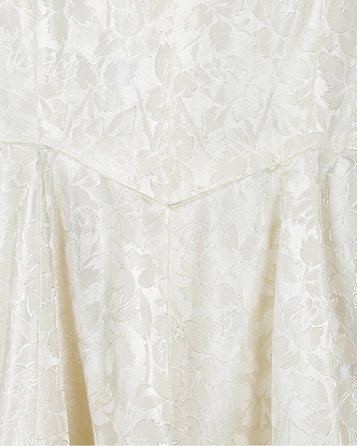50s Cream Long Sleeve Bridal Dress - XS