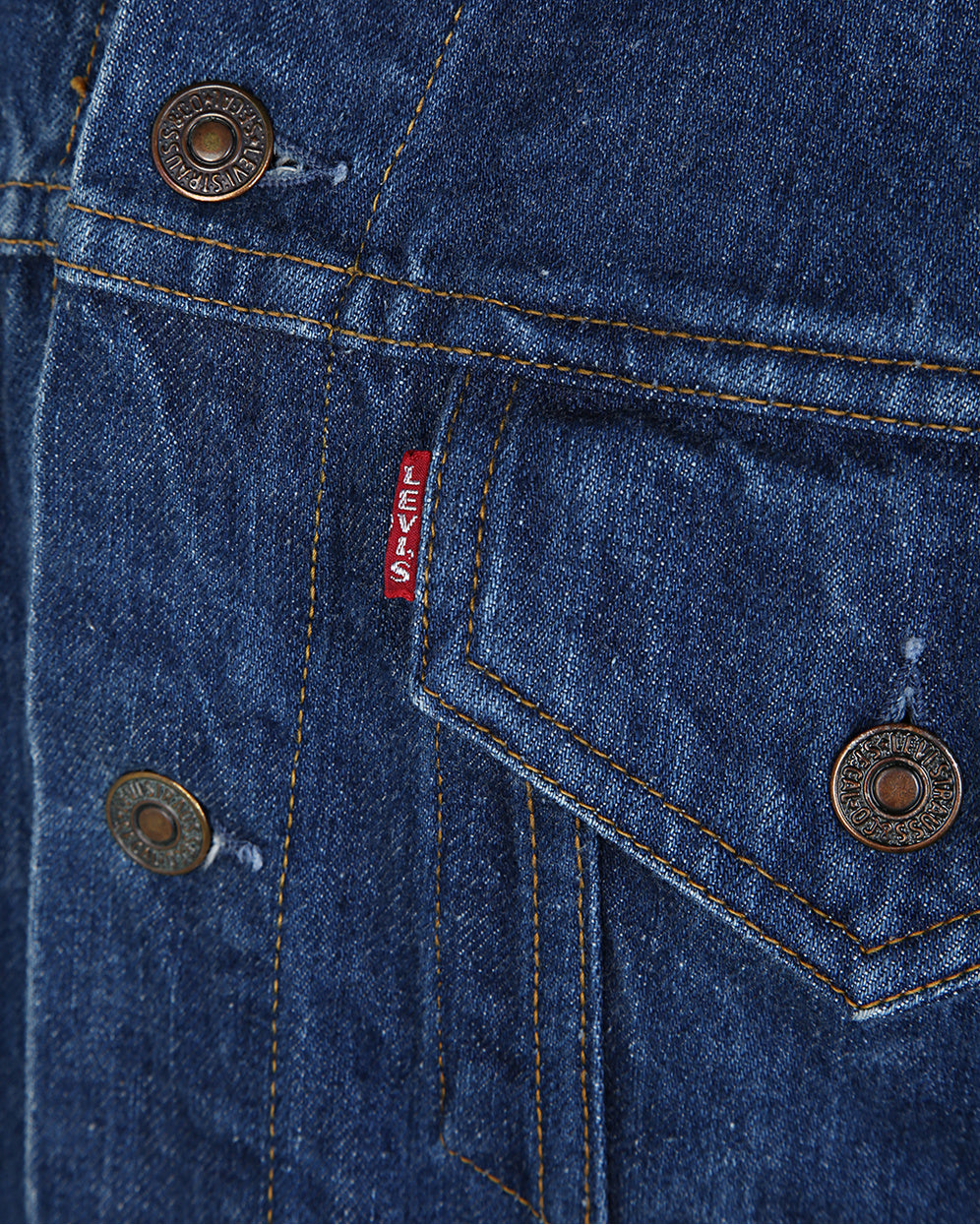 Vintage 60's Levis Blue Big E Denim Trucker Jacket - XXS