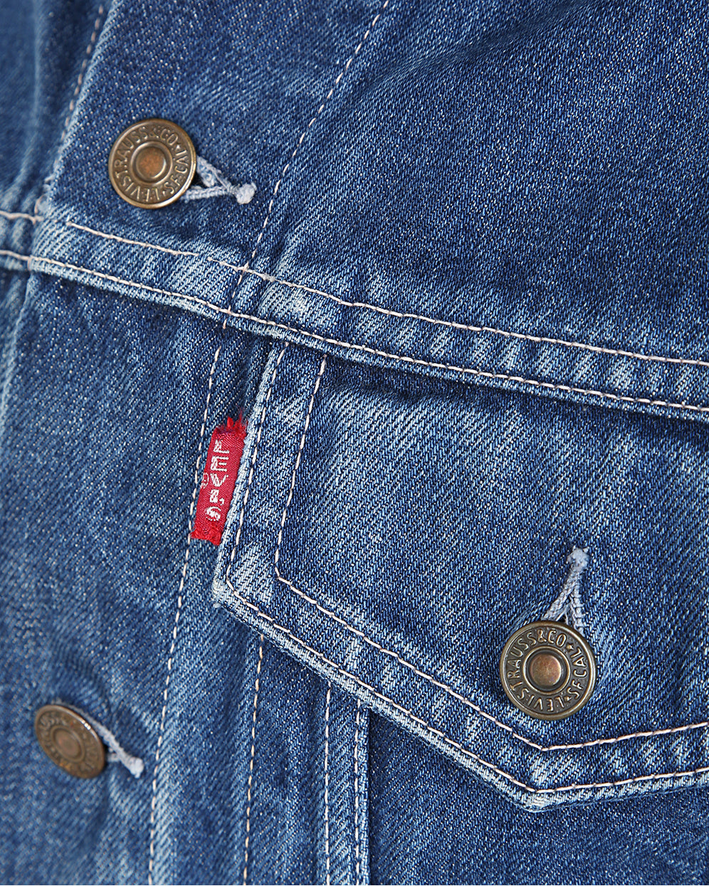 Vintage 1960s Levi's Big E Blue Denim Trucker Jacket - XS