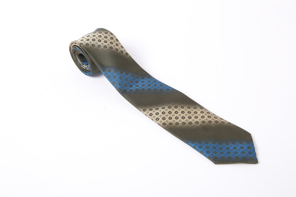 80s Christian Dior Green Silk Tie