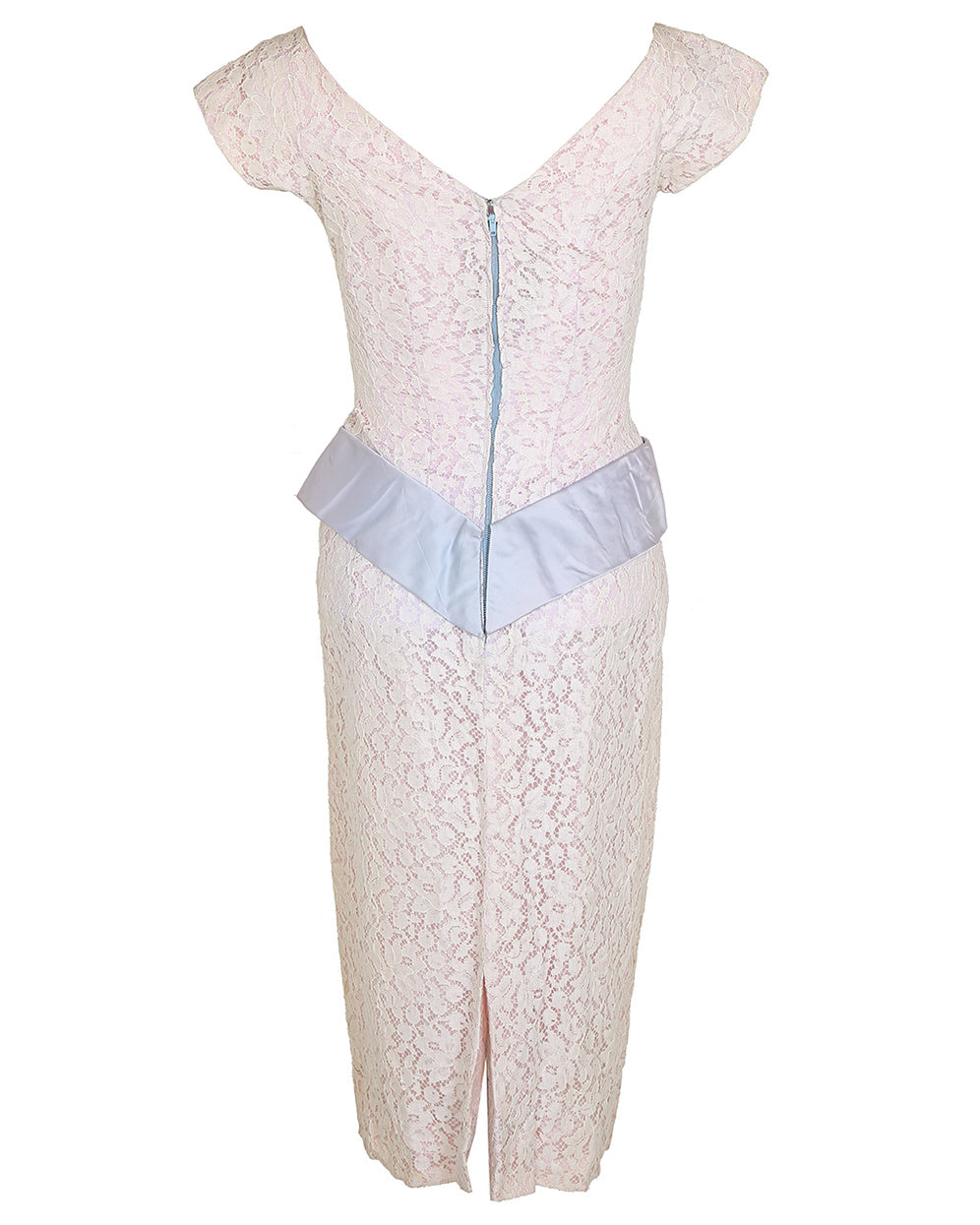 Vintage 1950s Cream Lace Dress - S