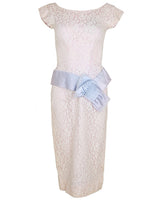 Vintage 1950s Cream Lace Dress - S