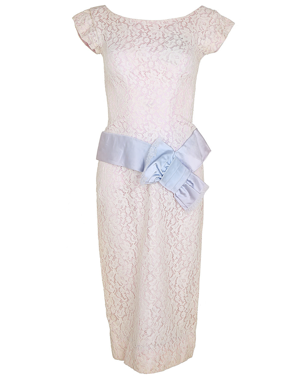 Vintage 1950s Cream Lace Dress - S