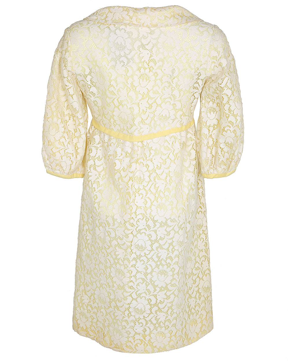 60s Vintage Yellow &amp; Lace Jacket - M