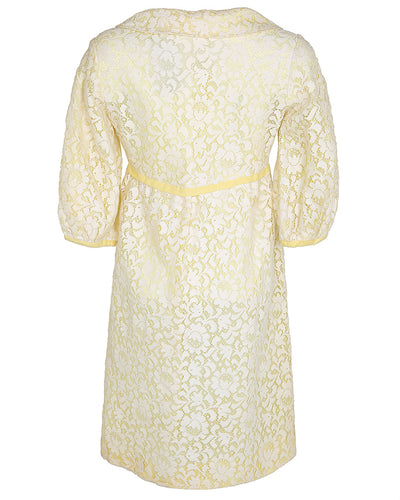 60s Vintage Yellow & Lace Jacket - M