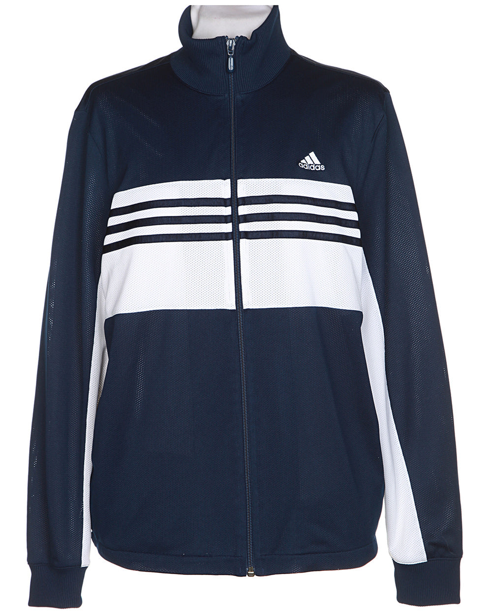 Adidas Navy & White Mesh Track Jacket - L