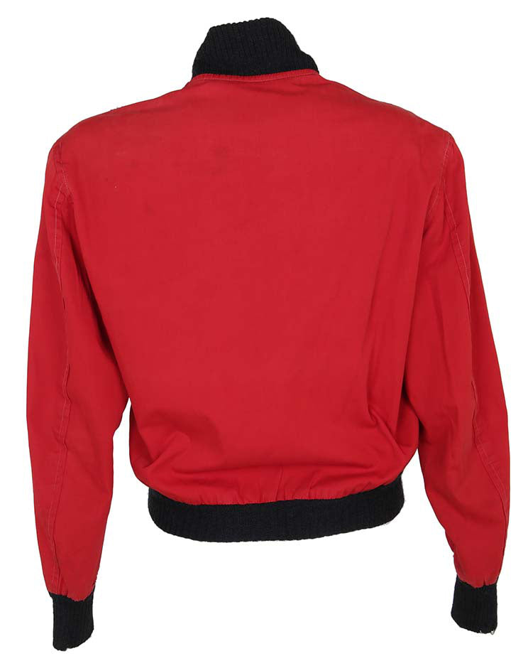 Vintage 1950's Red Cotton Avon Sportswear Bomber Jacket - S