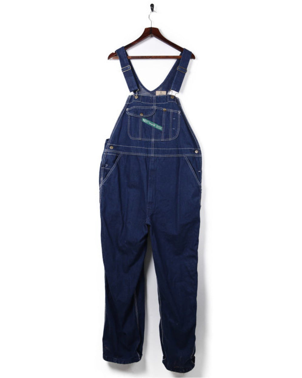 Key Denim Blue Dark Wash Dungarees - XL