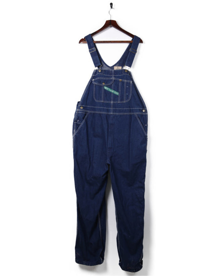 Key Denim Blue Dark Wash Dungarees - XL