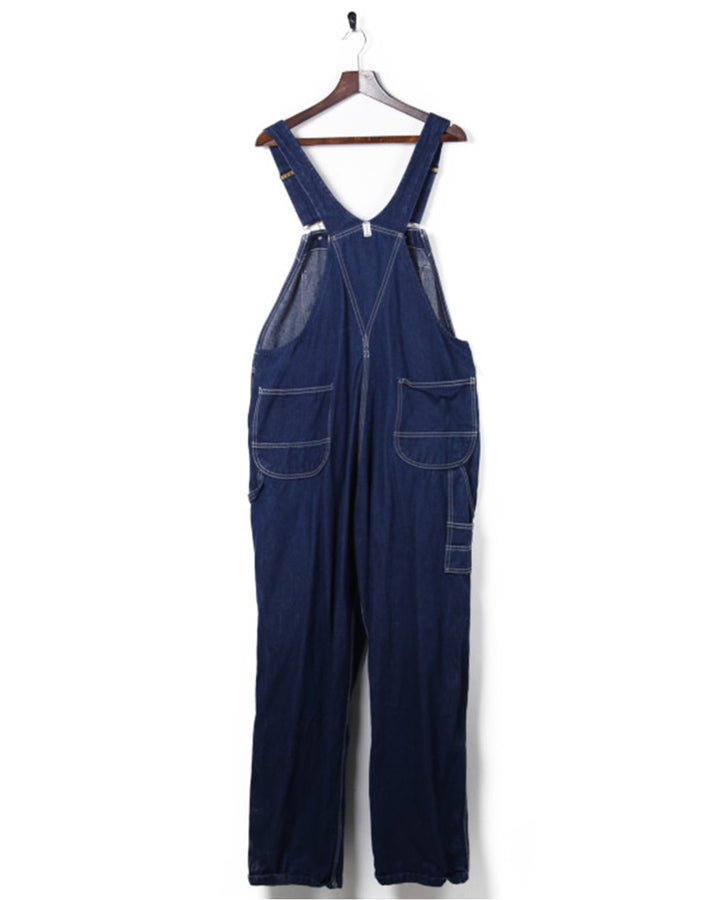 Key Denim Blue Dark Wash Dungarees - XL