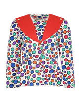 50s Red Polka Dot Peplum Jacket - S