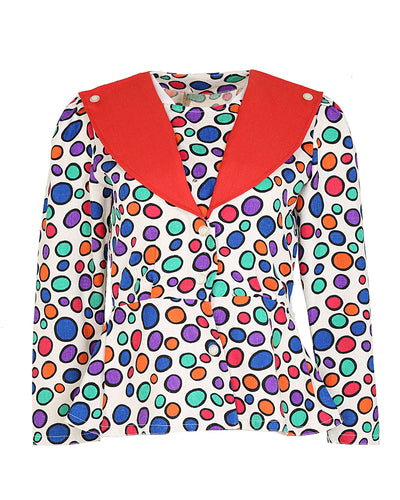50s Red Polka Dot Peplum Jacket - S