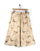 Beige Butterfly Print Skirt - M