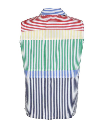 Vintage 90s Jones New York Rainbow Striped Sleeveless Blouse - S