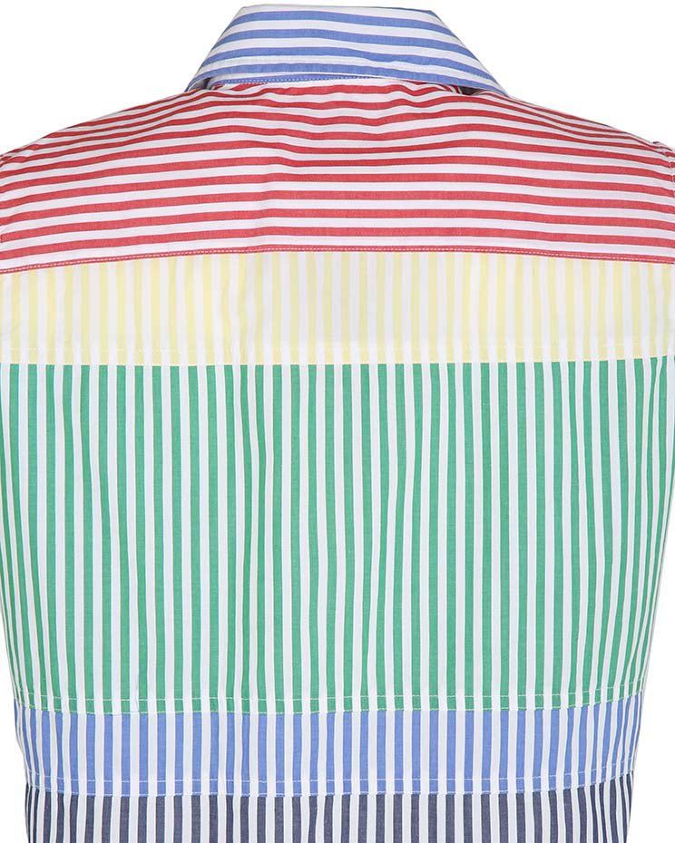 Vintage 90s Jones New York Rainbow Striped Sleeveless Blouse - S
