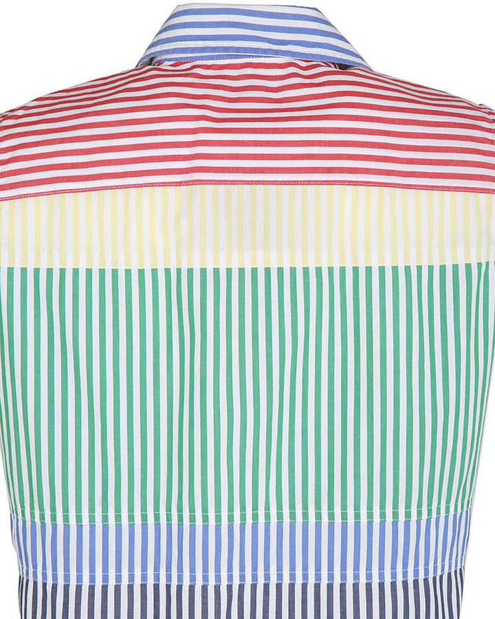 Vintage 90s Jones New York Rainbow Striped Sleeveless Blouse - S