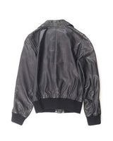 80s Children's Navy Leather Jacket - C32