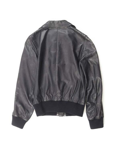 80s Children's Navy Leather Jacket - C32