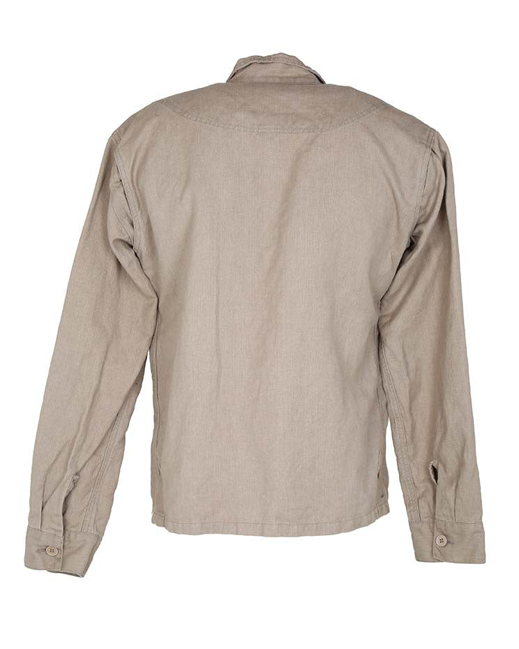 Livity International Beige Hemp Blend Shirt Jacket - L