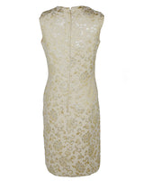 60s Cream &amp; Gold Party Dress - S