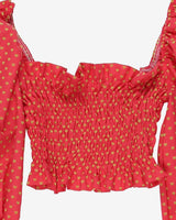 Rokit Originals Deadstock Fabric Milkmaid Rosa Top - One Size