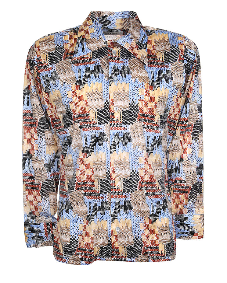Rare 70s Unworn Deadstock Oleg Cassini Burma Disco Shirt - Style 12
