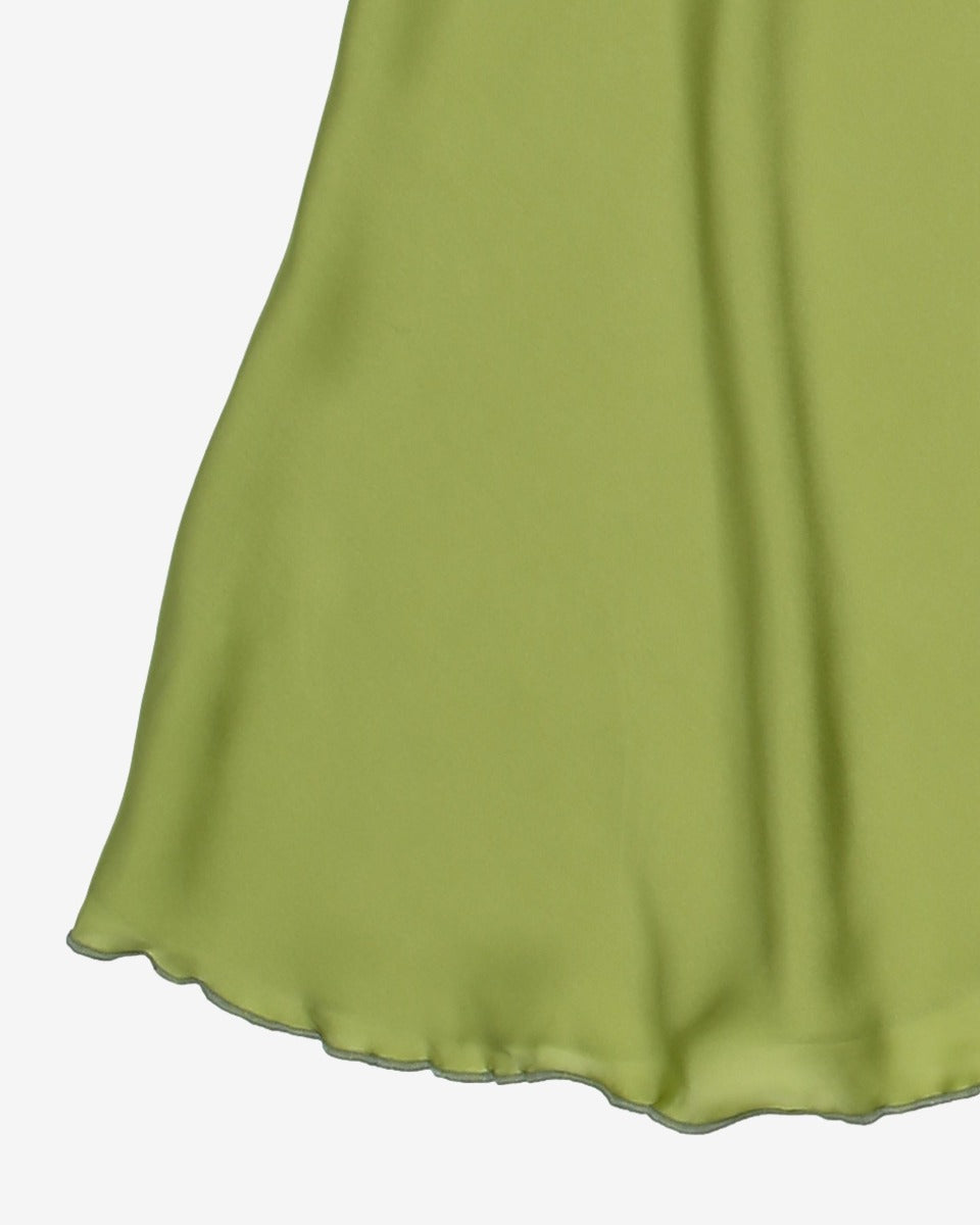 ROKIT ORIGINALS FAERY SLIP SKIRT acid green