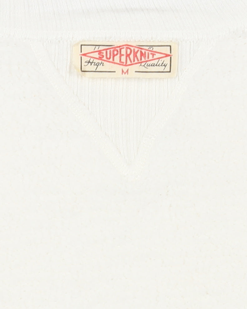 1940's superknit deadstock white sweatshirt - S