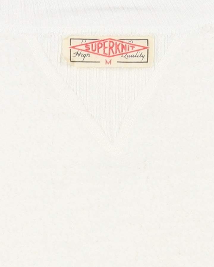 1940's superknit deadstock white sweatshirt - S