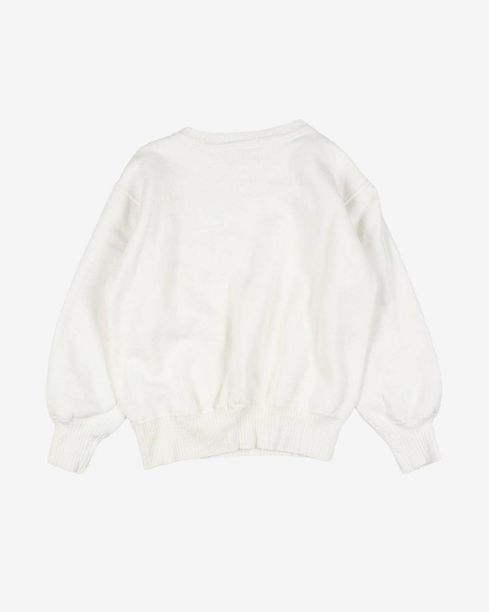 1940's superknit deadstock white sweatshirt - S