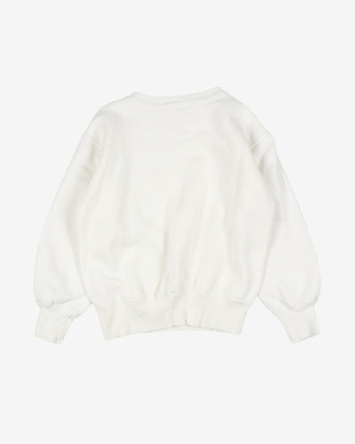 1940's superknit deadstock white sweatshirt - S