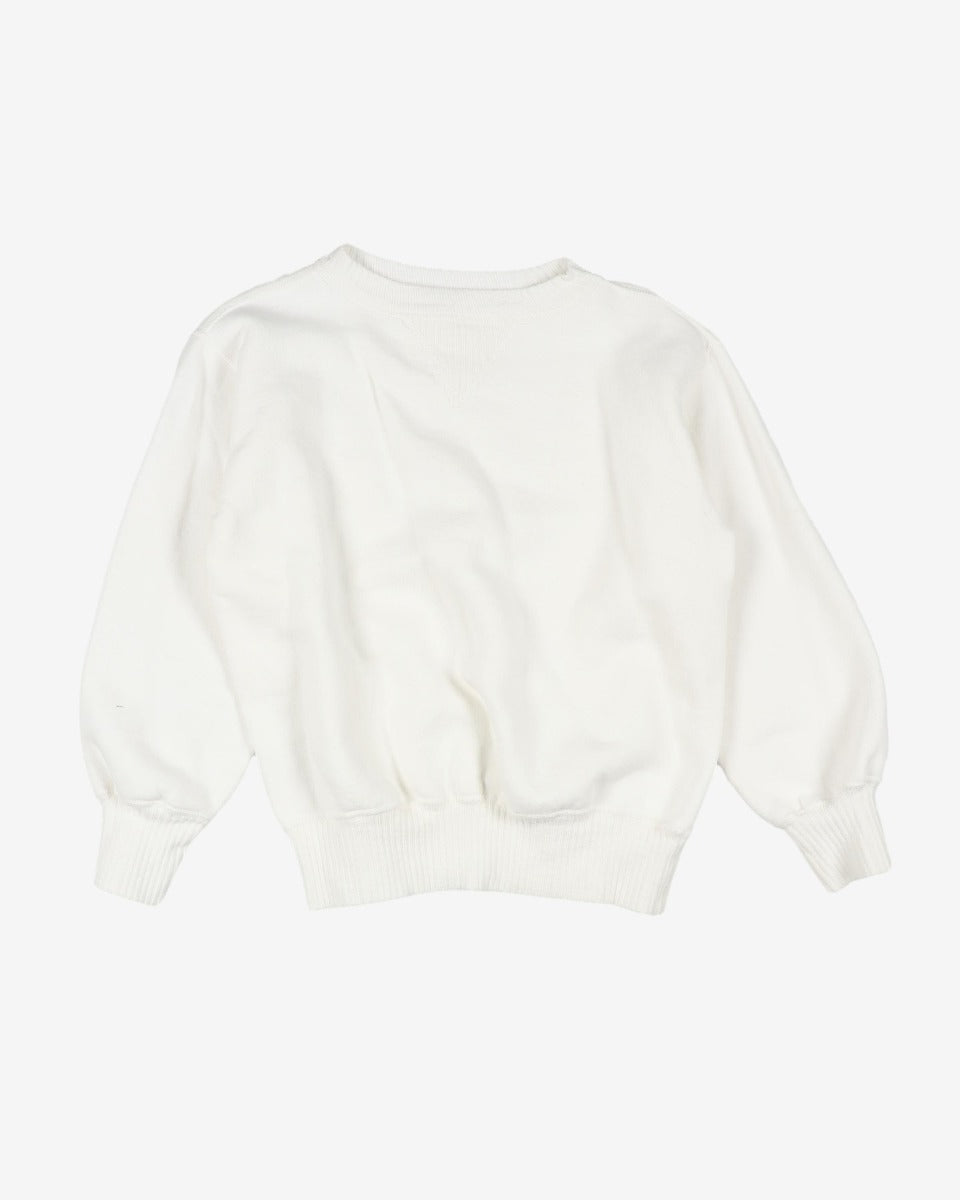 1940's superknit deadstock white sweatshirt - S