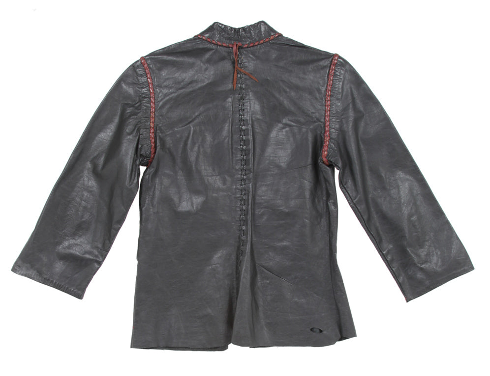 Children's Western Black &amp; Red Leather Top - Age 7 - 8