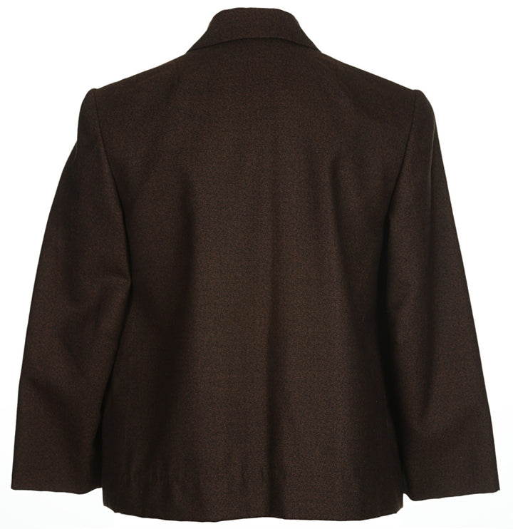60s Brown Wool Box Jacket - M