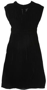 60s Black Velvet &amp; Embellished Sequinned Dress