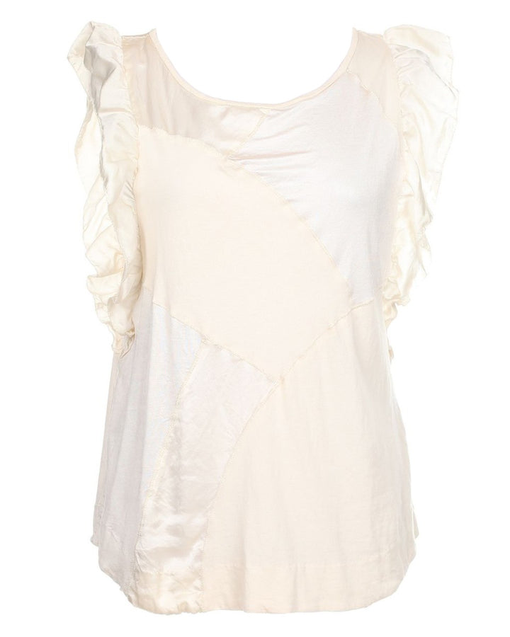 Marc Jacobs Cream Ruffled Silk Blouse - L