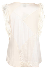 Marc Jacobs Cream Ruffled Silk Blouse - L
