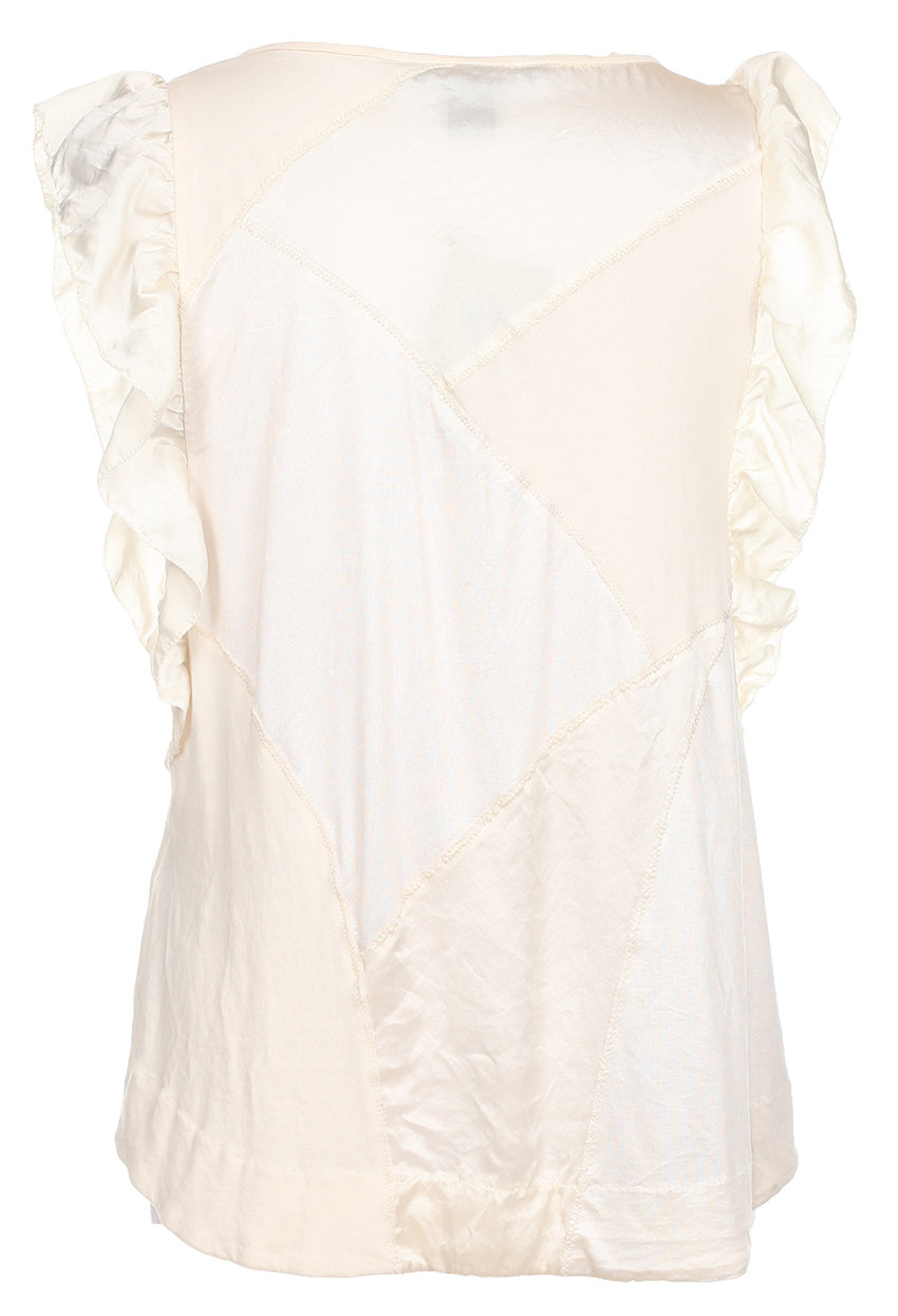 Marc Jacobs Cream Ruffled Silk Blouse - L