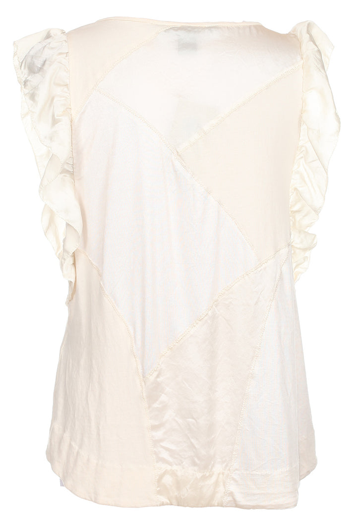 Marc Jacobs Cream Ruffled Silk Blouse - L