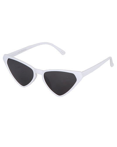 White Framed Iggy Sunglasses with Black Lenses