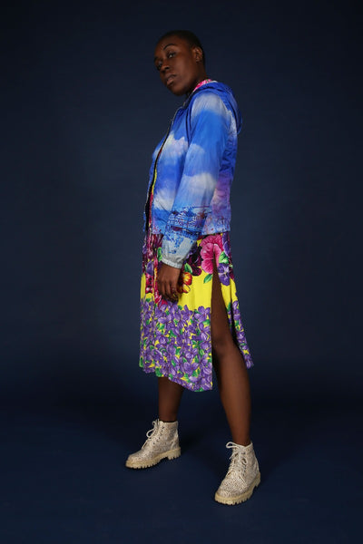 PRADA S/S 2010 BLUE TROPICAL PRINT WINDBREAKER - S